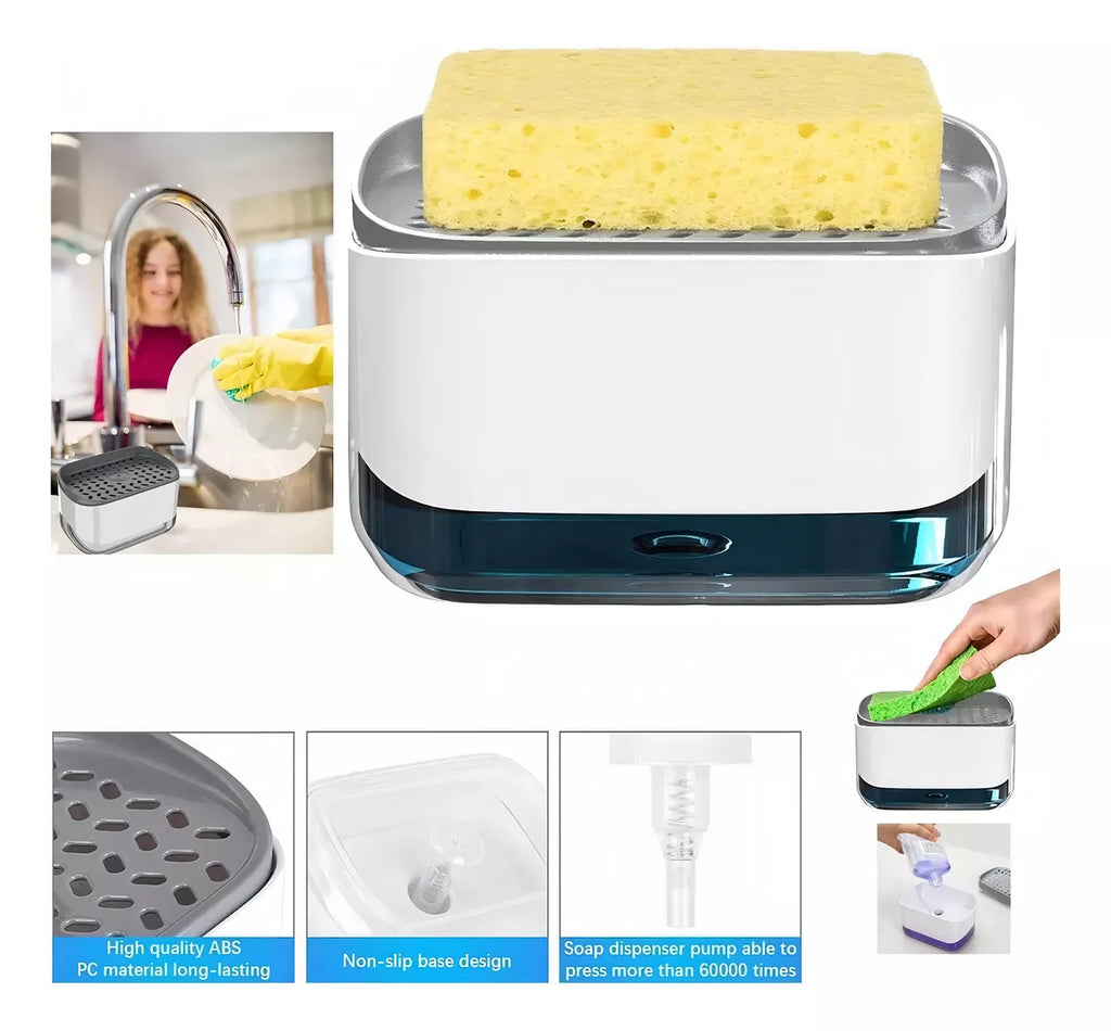 Porta esponja con dispenser de jabon
