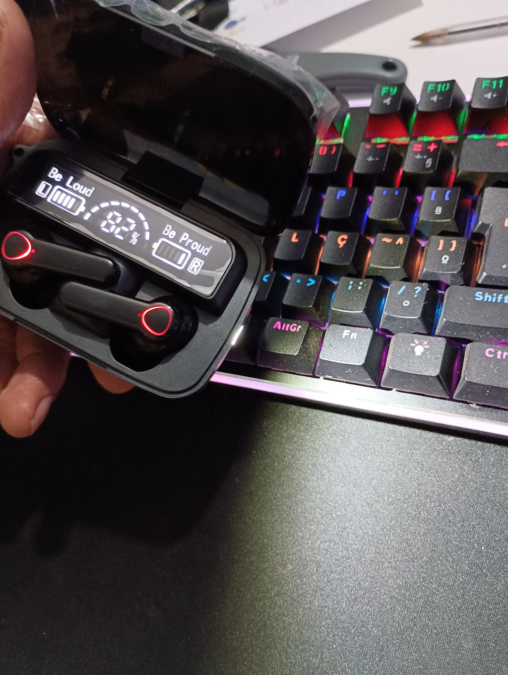 Auricular y Cargador  M19 - NEGRO