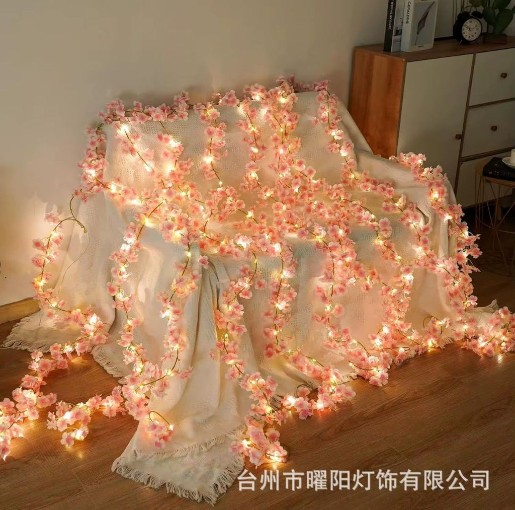 GUIRNALDA DE FLORES CON LUZ LED